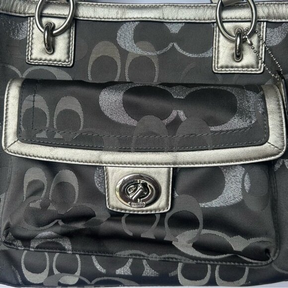 Coach Penelope Lurex Gallery Signature Tote - Picture 2 of 12